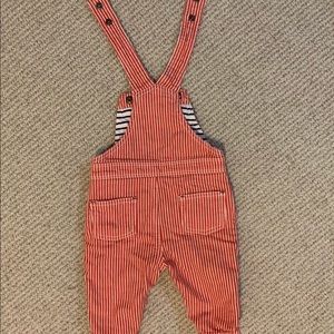 Mini Boden Railroad striped overalls
